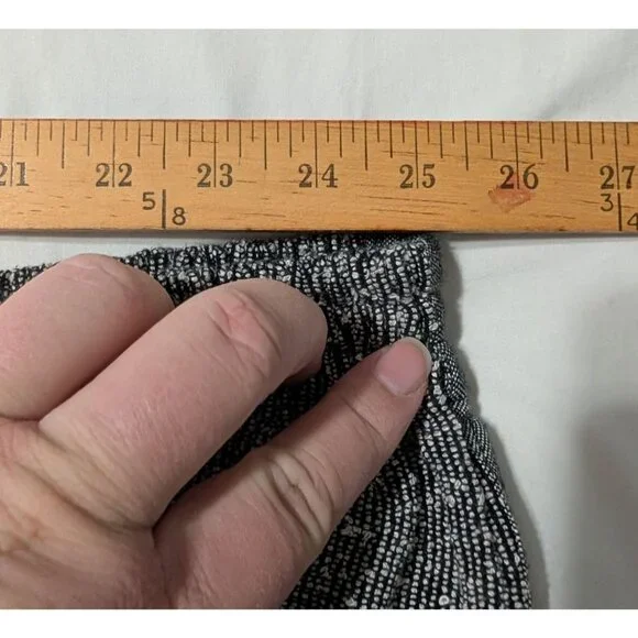 Wide-Leg Cropped Gray Textured Pants Elastic Waistband Pockets XL - Picture 12 of 14